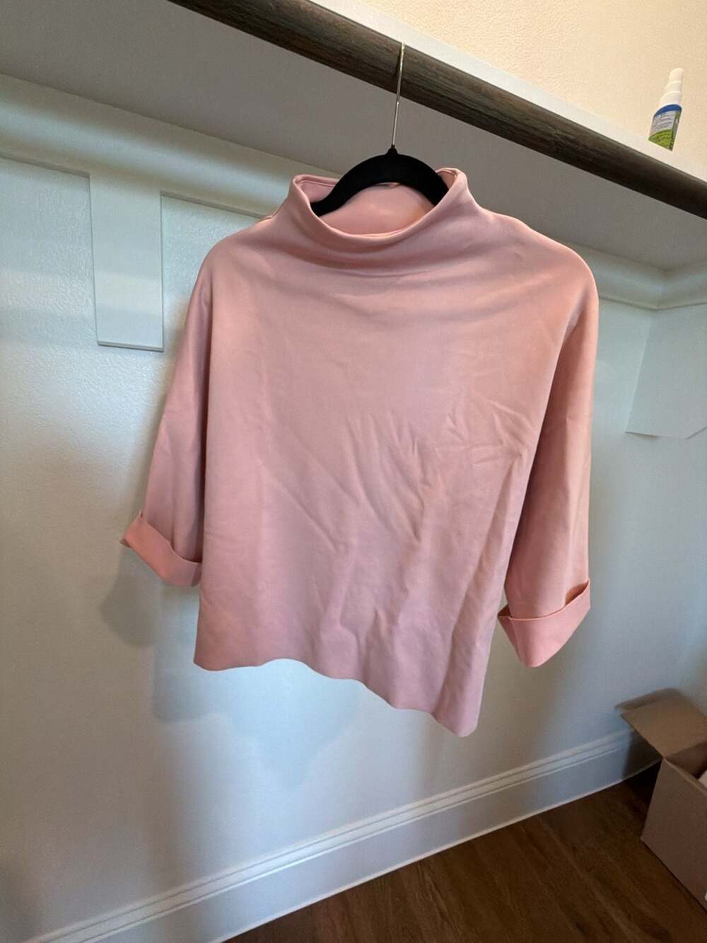 Anthropologie Women's High-Neck Pullover Blouse in Blush Pink